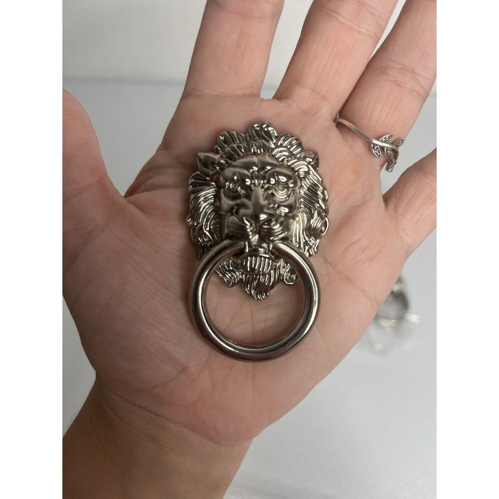 Lion Knocker Dresser Knobs Lion Head Pulls‎ Lot Of 8 - Picture 4 of 5
